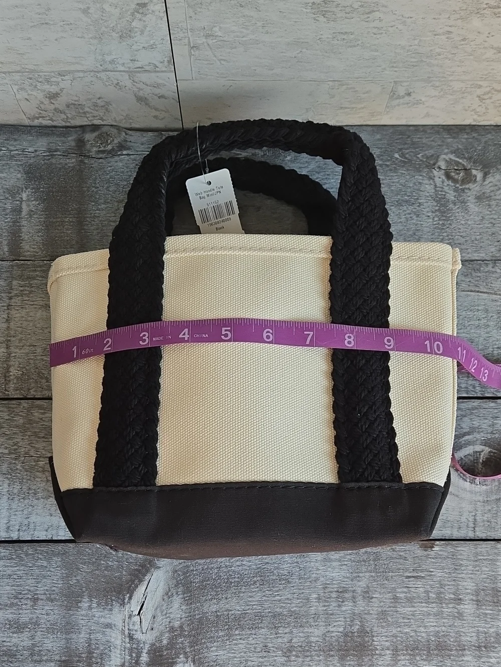 NWT L.L. Bean Japan Exclusive Web Handle Canvas Boat & Tote Black Mini